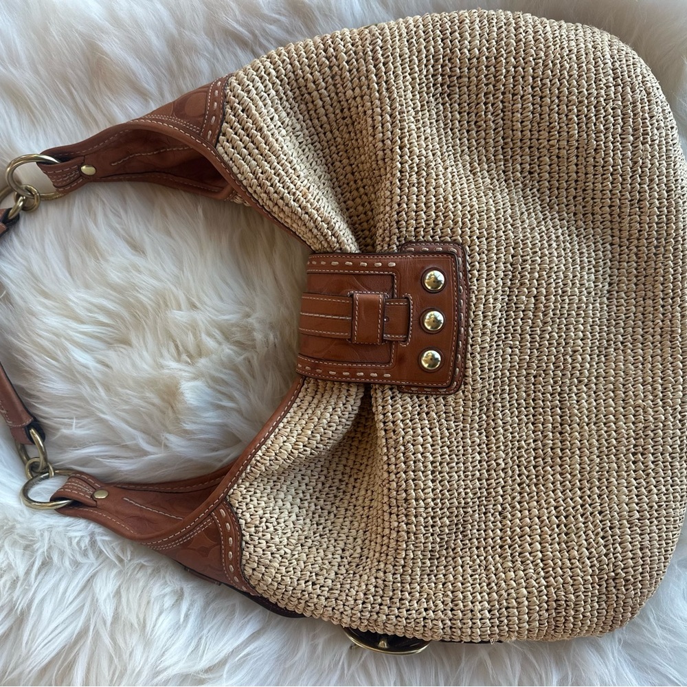 ✨🤩COACH “rare” Bleecker Millie XL Straw Hobo Bag✨ - Picture 2 of 13
